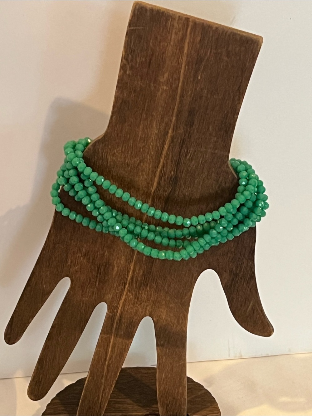 Multi-Strand Green Beaded Bracelet for Women
